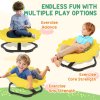 AIYAPLAY Kids Spinning Chair for Autism, Sensory Swivel Chair for ADHD Children, Flower Shaped Sit and Spin Wobble Chair with Metal Base & Non-Slip, Sensory Balance Toy for 3-8 Years Old, Yellow