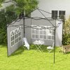 Outsunny Gazebo Side Panels with Window for 3x3(m) or 3x6m Gazebo Canopy, 2 Pack Sides Replacement, White