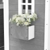 Outsunny Wooden Playhouse for Kids Outdoor Wendy House Indoor with Doors, windows, Plant Box, Floors, for 3-8 Years, for Garden, Lawn, Patio - Grey