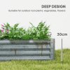 Outsunny Galvanised Raised Garden Bed, 180 x 90 x 30cm Raised Bed with Reinforcing Bars, Outdoor Raised Planter with Open Bottom for Vegetables, Flowers, Herbs, Silver