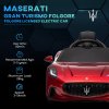 AIYAPLAY Maserati Licensed Electric Car for Kids, 12V Kids Electric Car with Remote Control, LED Light, MP3, Music, Soft Start, Horn, Ride on Car for 3-5 Years, Wine Red