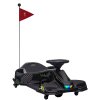 HOMCOM 12V Electric Go Kart for Kids, Battery Powered Ride on Drift Car with Music, Colourful LED Lights, Slow-Start, for Ages 8-12 Years, Black