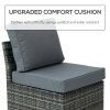 Outsunny 5 PCS Outdoor Rattan Wicker Sofa Sets Reclining Sofa Adjustable Canopy & Side Table Dining Table Set Sectional Conversation Furniture w/ Cushions, Mixed Grey