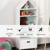 HOMCOM Kids Children Wooden Bookcase w/Drawer Bedroom Furniture Bookshelf Storage Rack Display Unit Toys Games Organisation Cabinet Pink Blue Back Panel 50 x 30 x 142 cm