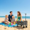 Outsunny 41L Festival Trolley on Wheels, Small Garden Folding Trolley Cart, 60kg Heavy Duty Collapsible Folding Wagon with Adjustable Handle and Carrying Bag for Beach, Camping, Festival, Grey