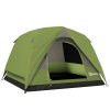 Outsunny 3-4 Person Camping Tent, Easy Set Up Waterproof Dome Tent with Sewn-in Groundsheet, Mesh Windows, Pocket and Hook for Camping, Hiking, Backpacking, Olive Green and Grey