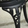 Outsunny 3 Piece Patio Bistro Set, Outdoor Aluminium Garden Table and Chairs with Umbrella Hole for Balcony, Black