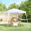Outsunny 3 M x 3 M Base/ 2.5 M x 2.5 M Top Pop Up Gazebo, 2 Person Setup Instant with Carry Bag, Height Adjustable Slant Leg Party Tent Instant Event Shelter for Garden, Patio, White