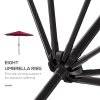 Outsunny 3(m) Garden Parasol Umbrellas, Outdoor Sun Shade with 8 Ribs, Tilt and Crank Handle for Balcony, Bench, Garden, Wine Red