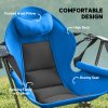 Outsunny Hammock Camping Chair Set of 2, Adjustable Back Swinging Camping Chair Portable Swinging Chair with Cup Holder, Headrest, Padded Seat and Carry Bag for Travel Fishing Hiking, Blue