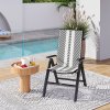 Outsunny Rattan Folding Chair Outdoor, 5-Position Adjustable Wicker Garden Dining Chair with High Backrest, Wide Armrest, for Patio, Terrace, Balcony, Black