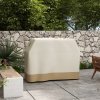 Outsunny BBQ Cover for Rectangular Gas Grill, 300D Oxford Fabric Barbecue Covers, Waterproof UV Protection Rip-Proof, with Windproof Buckles, Beige, 152 x 66 x 115cm