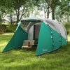 Outsunny 2 Room Camping Tent for 3 Man, 3000mm Waterproof Family Tent with Sewn-in Groundsheet, Portable with Carry Bag, for Fishing Hiking Festival, Green