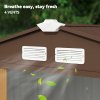 Outsunny 7 x 4ft Metal Garden Shed, Outdoor Storage Tool House with Ventilation Slots, Foundation Kit and Lockable Double Doors, Light Brown