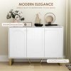 HOMCOM Sideboard with 3 Doors, Modern Storage Cabinet with Adjustable Shelves & Centre Leg for Living Room, Dining Room, Kitchen, TV Cabinet for 50 Inch TV, White
