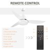 HOMCOM Reversible Ceiling Fan with Light, 3 Blades Indoor Modern Mount White LED Lighting Fan with Remote Controller, for Bedroom, Living Room, White