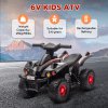 AIYAPLAY 6V Electric Quad Bike for Kids, Kids Electric Car Ride on ATV with Music, Forward Function, for Ages 2-6 Years, Black