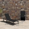 Outsunny Folding Sun Lounger, 5-Position Adjustable Reclining Garden Lounger, Garden Chaise Lounge Sunbed Recliner Chair with Steel Frame for Beach, Porch, Patio, Camping, Black