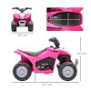 AIYAPLAY Honda Licensed Kids Electric Quad Bike, 6V Ride On Car ATV Toy, with LED Light, Horn, for 1.5-3 Years, Pink