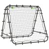 HOMCOM Double-Sided Football Rebounder Net, Football Rebound Net Target Goal with Five Adjustable Angles, Black