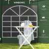 Outsunny Gazebo Side Panels with Windows and Doors, for 3x3(m) or 3x6m Pop Up Gazebo, 2 Pack Sides Replacement, Green