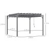 Outsunny 3 x 3(m) Outdoor Louvered Pergola with Adjustable Roof, AluminIum Patio Gazebo Canopy with Ground Stakes for Patio, Lawn, Garden, Grey