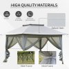 Outsunny 3.6 x 3.6 m Pop up Gazebo with Netting and Wheeled Carry Bag, UPF50+ Height Adjustable Party Tent Instant Canopy Sun Shade Shelter, Light Grey