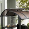 Outsunny 2.4 x 1.5m Grill Gazebo Outdoor BBQ Gazebo Canopy with Side Shelves Hanging Poles Great Ventilation PC Board