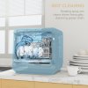 HOMCOM Table Top Dishwasher, Mini Countertop Dishwasher No Plumbing with Built-in 6L Water Tank, 6 Programs, Touch Control, LED Display, 4 Place Settings, Dual Water Supply and Fruit Wash, Black