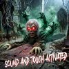 HOMCOM Halloween Animatronic Crawling Zombie Halloween Decoration with Light-Up Eyes and Creepy Sound, Wailing Zombie Prop for Haunted House Props Halloween Covered Outdoor Decoration