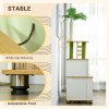 PawHut Cat Tree with Hidden Litter Box Enclosure, 2-in-1 Green Leaf Cat Tower, Litter Box Furniture with House, Ladder, Scratching Posts, Platforms, for Indoor Use - Oak