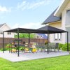 Outsunny 3 x 3 or 3x 6m Garden Gazebo with Extendable Awning and Wheels, UPF30+ Outdoor Metal Gazebo Canopy Shelter for BBQ, Event, Party