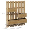 Outsunny Wall-mounted Wooden Garden Planters with Trellis, Drainage Holes and 3 Movable Planter Boxes, Wall Raised Garden Bed for Patio, Carbonised