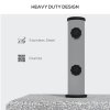 Outsunny 28kg Granite Parasol Base, Heavy Duty Square Umbrella Stand with Wheels and Retractable Handle, Parasol holder for 32mm, 38mm, 48mm Poles, Grey