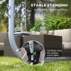 Outsunny 3 x 3(m) Mobile Pergola, Lean to Garden Gazebo with Wheels, UV-Resistant Canopy and Sandbags, Outdoor Sun Shade Shelter for Porch, Patio, Deck, Grey