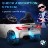 AIYAPLAY BMW M4 Licensed Electric Car for Kids, 12V Kids Electric Ride on with Remote Control, Suspension, Music, Horn, LED Lights, for Ages 3-5 Years, White