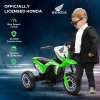 HOMCOM Honda Licensed 6V Kids Electric Motorbike, Three Wheel Ride On Motorcycle Car with Horn, Sound, for Ages 18-36 Months - Green