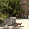 PawHut Outdoor Wooden Cat House, Elevated Cat Shelter Kennel, Pet Play House with Openable Top, Asphalt Roof, Window, 87 x 52 x 44 cm, Grey