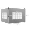 Outsunny Gazebo Side Panels with Window for 3x3(m) or 3x4m Pop Up Gazebo, 2 Pack Sides Replacement, Grey