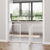 PawHut Dog Gate Stair Gate Pressure Fit Pets Barrier Auto Close for Doorway Hallway, 74-148cm Wide Adjustable, White