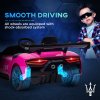 AIYAPLAY Maserati GT2 Licensed 12V Electric Car for Kids, Kids' Electric Ride on with Suspension System, Remote Control, USB, Music, Horn, Lights, Auxiliary Wheels, for Ages 3-5 Years, Pink