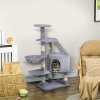 PawHut Cat Tree for Indoor Cats Kitten Scratching Post Scratch Scratcher Climb Activity Center Play House Pet Furniture 125cm (Grey)