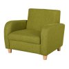 HOMCOM Children's Armchairs Toddler Chair Wood Frame Anti-Slip Legs High Back Bedroom Playroom Furniture Green