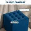 HOMCOM Small Footstool Ottoman, Velvet Footrest, Square Foot Stool with Rubber Wood Legs and Padded Seat for Living Room, Bedroom, Entryway, 35 x 35 x 35cm