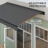 Outsunny 3.5 x 2.5m Electric Awning with Remote Controller, Aluminium Frame Retractable Awning, Half Cassette Sun Canopies for Patio Deck Door Window, Dark Grey