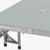 Outsunny Folding Picnic Table with 4 Seats and Umbrella Hole, Aluminium Frame Portable Camping Table Set for Patio, Porch, Garden, Grey