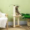 PawHut Cat Tree for Indoor Cats, Cat Scratching Post with Bed, Toy Ball, 53.5 x 53.5 x 90cm - Beige