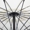 Outsunny 3(m) Cantilever Shanghai Parasol Garden Hanging Banana Sun Umbrella with Crank Handle, 18 Sturdy Ribs and Cross Base, White