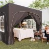 Outsunny 3 x 3(m) Pop Up Gazebo with Sides and Carry Bag, UPF50+, Height Adjustable Party Tent Instant Event Shelter for Garden, Outdoor, Patio, Black