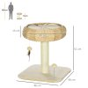 PawHut 51cm Cat Tree, Kitty Activity Center, Cat Climbing Toy, Cat Tower w/ Cattail Bed, Toy Ball, Scratching Post - Beige